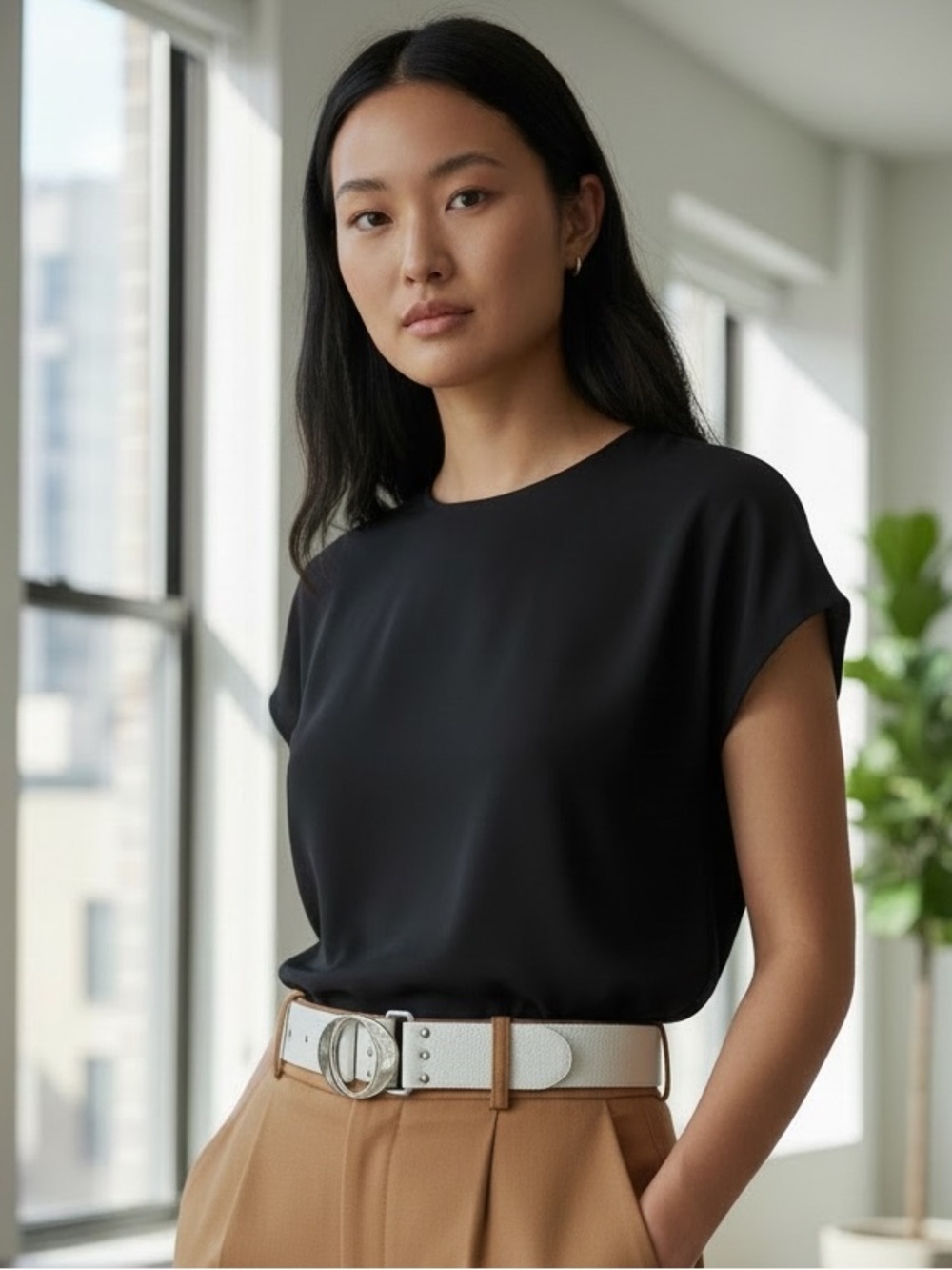 Dolce & Gabbana White Belt with Silver Buckle